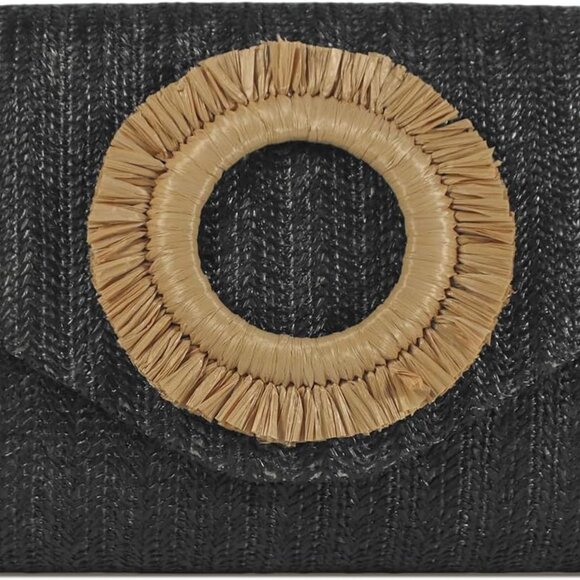 Straw Clutch Purse for Women,Summer Beach Bag,Envelope Evening Clutch Handbags f - Picture 1 of 6